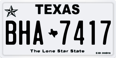 TX license plate BHA7417