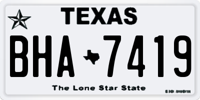 TX license plate BHA7419