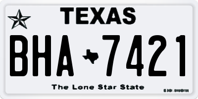 TX license plate BHA7421