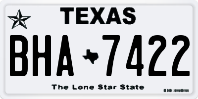 TX license plate BHA7422