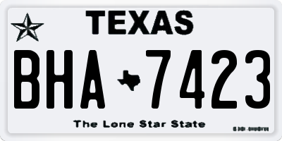 TX license plate BHA7423