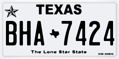 TX license plate BHA7424