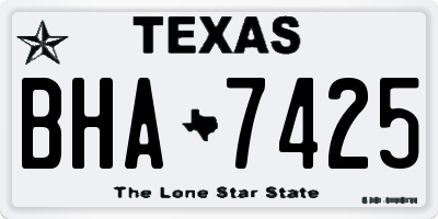 TX license plate BHA7425