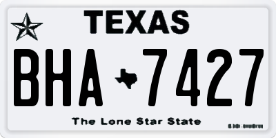TX license plate BHA7427