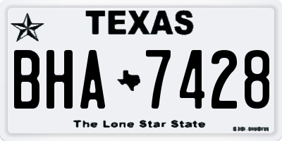 TX license plate BHA7428