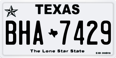 TX license plate BHA7429
