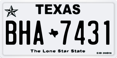 TX license plate BHA7431
