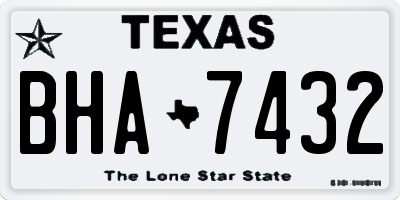 TX license plate BHA7432
