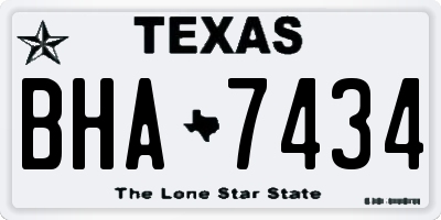 TX license plate BHA7434