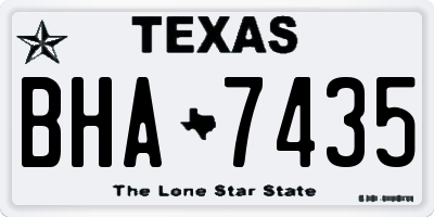 TX license plate BHA7435