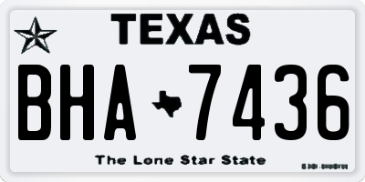 TX license plate BHA7436