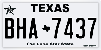 TX license plate BHA7437