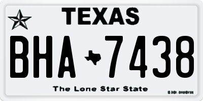 TX license plate BHA7438