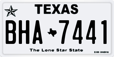 TX license plate BHA7441