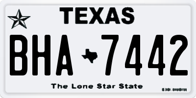 TX license plate BHA7442