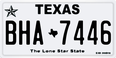 TX license plate BHA7446