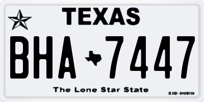 TX license plate BHA7447