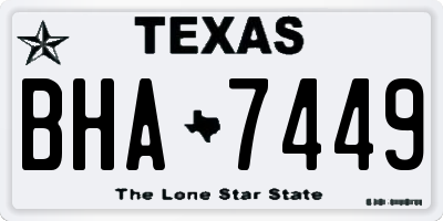 TX license plate BHA7449