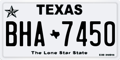 TX license plate BHA7450