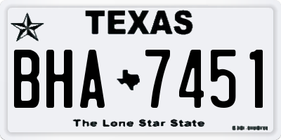 TX license plate BHA7451