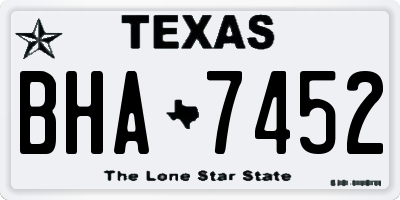 TX license plate BHA7452