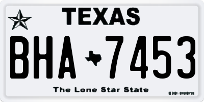 TX license plate BHA7453