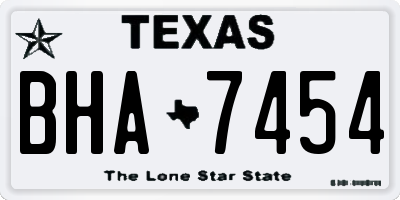 TX license plate BHA7454