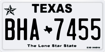 TX license plate BHA7455