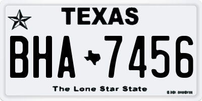 TX license plate BHA7456