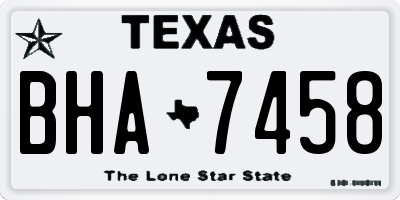 TX license plate BHA7458