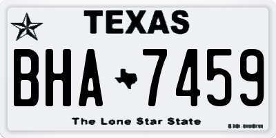 TX license plate BHA7459