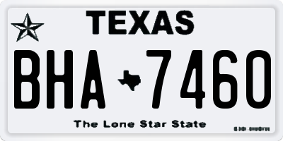 TX license plate BHA7460