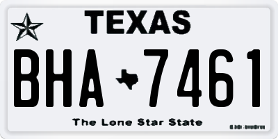 TX license plate BHA7461