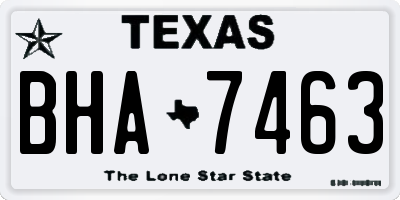 TX license plate BHA7463