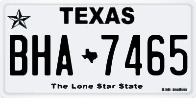 TX license plate BHA7465