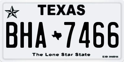 TX license plate BHA7466