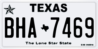 TX license plate BHA7469