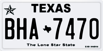 TX license plate BHA7470