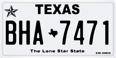 TX license plate BHA7471