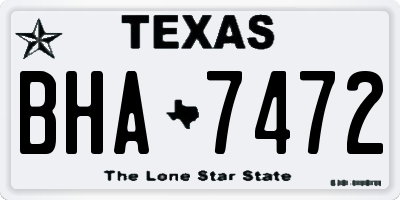 TX license plate BHA7472