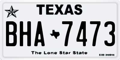 TX license plate BHA7473