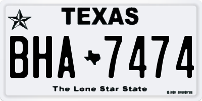 TX license plate BHA7474