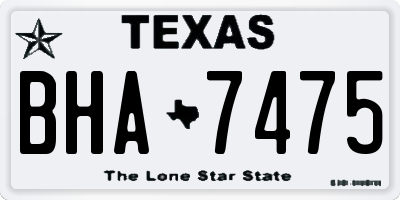 TX license plate BHA7475