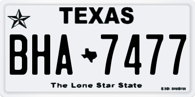 TX license plate BHA7477