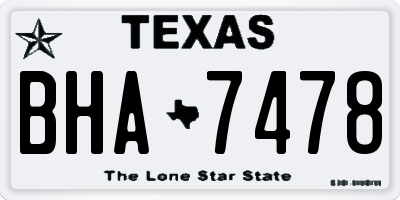 TX license plate BHA7478