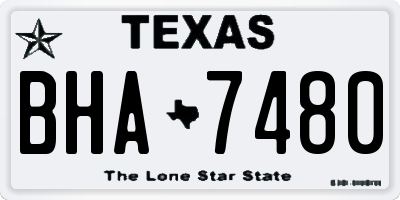 TX license plate BHA7480