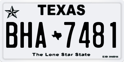 TX license plate BHA7481