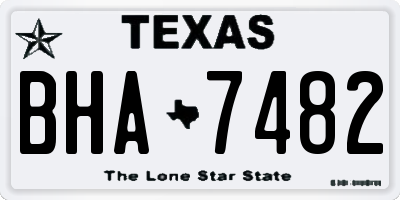 TX license plate BHA7482