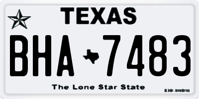 TX license plate BHA7483