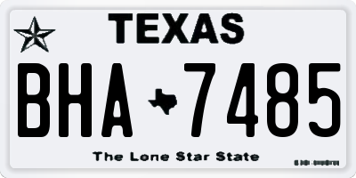 TX license plate BHA7485
